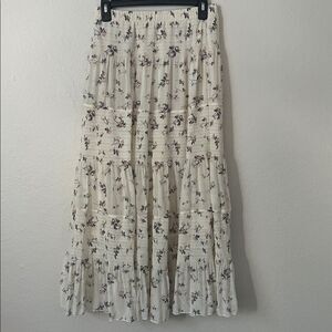 Nashalyly Women's Chiffon Floral A-Line Flared Maxi Skirt in Size L